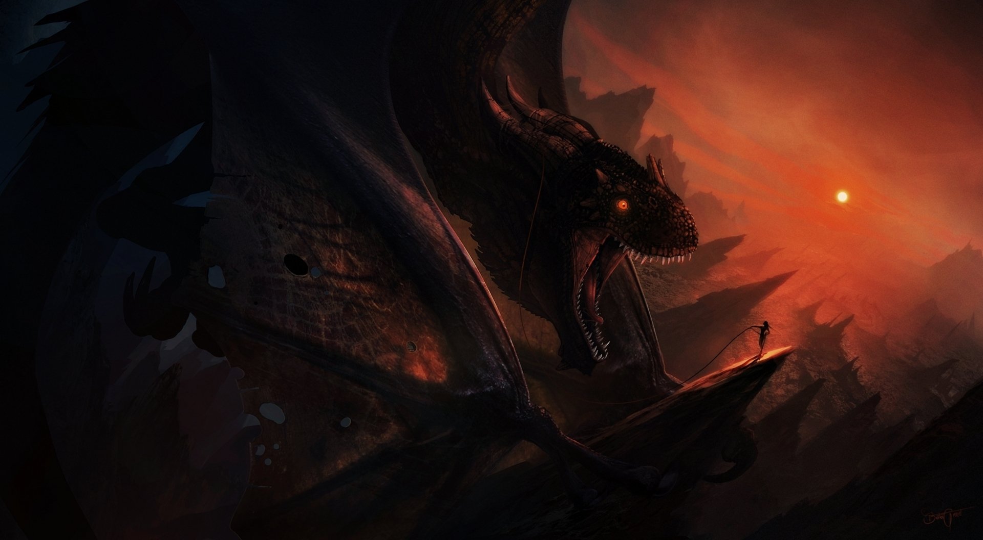 Download Fantasy Dragon HD Wallpaper by Bastien Grivet