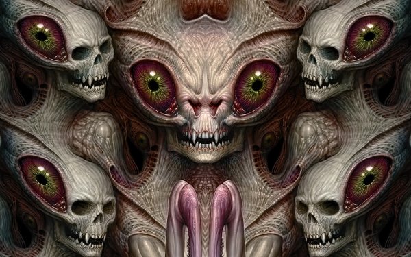 Sombre Créature Oeil Crâne Terrifiant Fantaisie Extra-Terrestre Fond d'écran HD | Image
