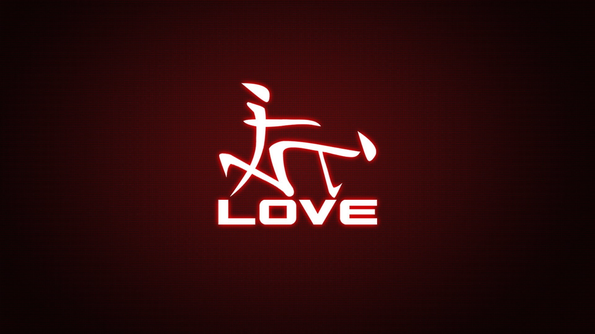 An artistic HD PC desktop wallpaper showcasing a vibrant red background with a stylized love symbol, capturing the essence of love in a modern design.