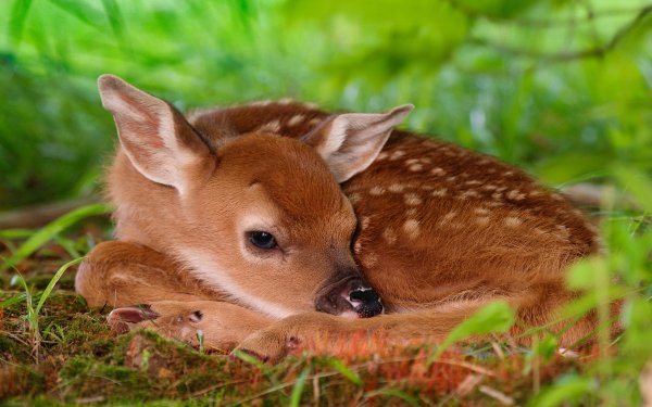 Animal Deer Fawn Cute Baby Animal White-Tailed Deer HD Wallpaper | Background Image