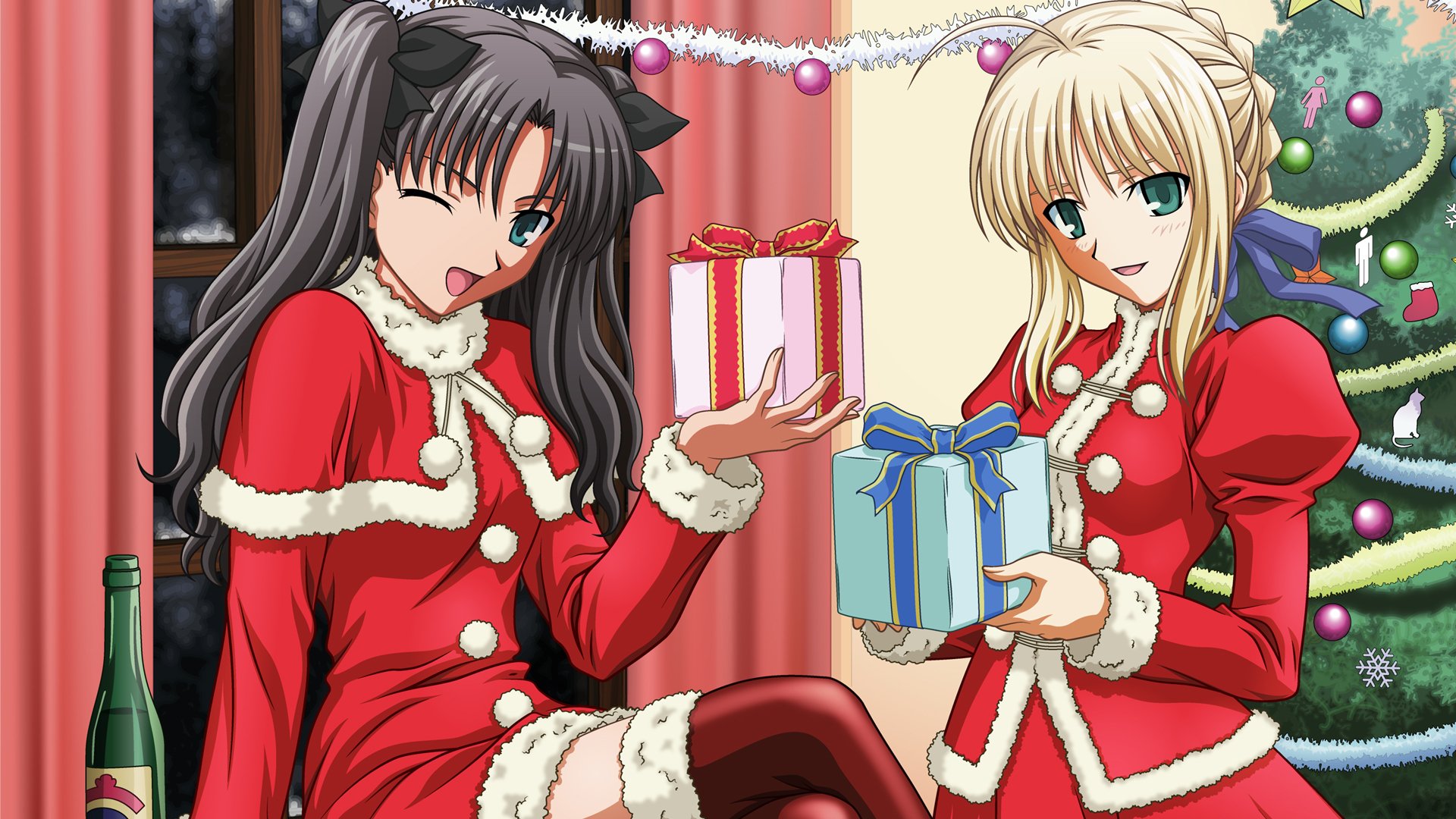Fate/Stay Night: Rin Tohsaka & Saber Celebrate Christmas HD