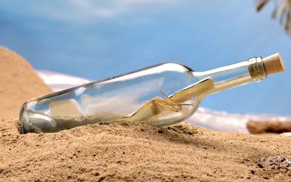 beach message man made bottle HD Desktop Wallpaper | Background Image