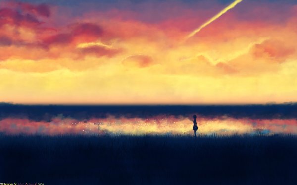 Anime The Girl Who Leapt Through Time Lonely Sky Cloud Colors Makoto Konno HD Wallpaper | Background Image