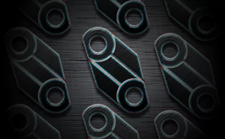 Abstract artistic blue logo motif with gradient teal outlines on a dark textured surface, repeated pattern — HD PC desktop wallpaper and background.