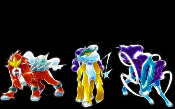 legendary pokémon Suicune (Pokémon) Entei (Pokémon) Raikou (Pokémon) Anime Pokémon HD Desktop Wallpaper | Background Image