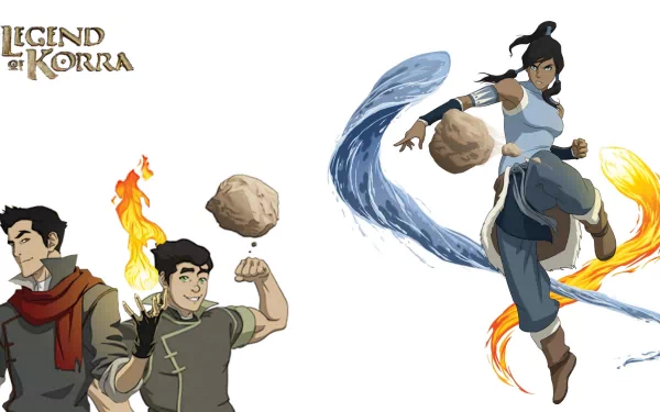 smile scarf orange eyes blue eyes green eyes brown hair black hair earth fire water Mako (Avatar) Bolin (Avatar) Korra (The Legend Of Korra) Anime Avatar: The Legend Of Korra HD Desktop Wallpaper | Background Image