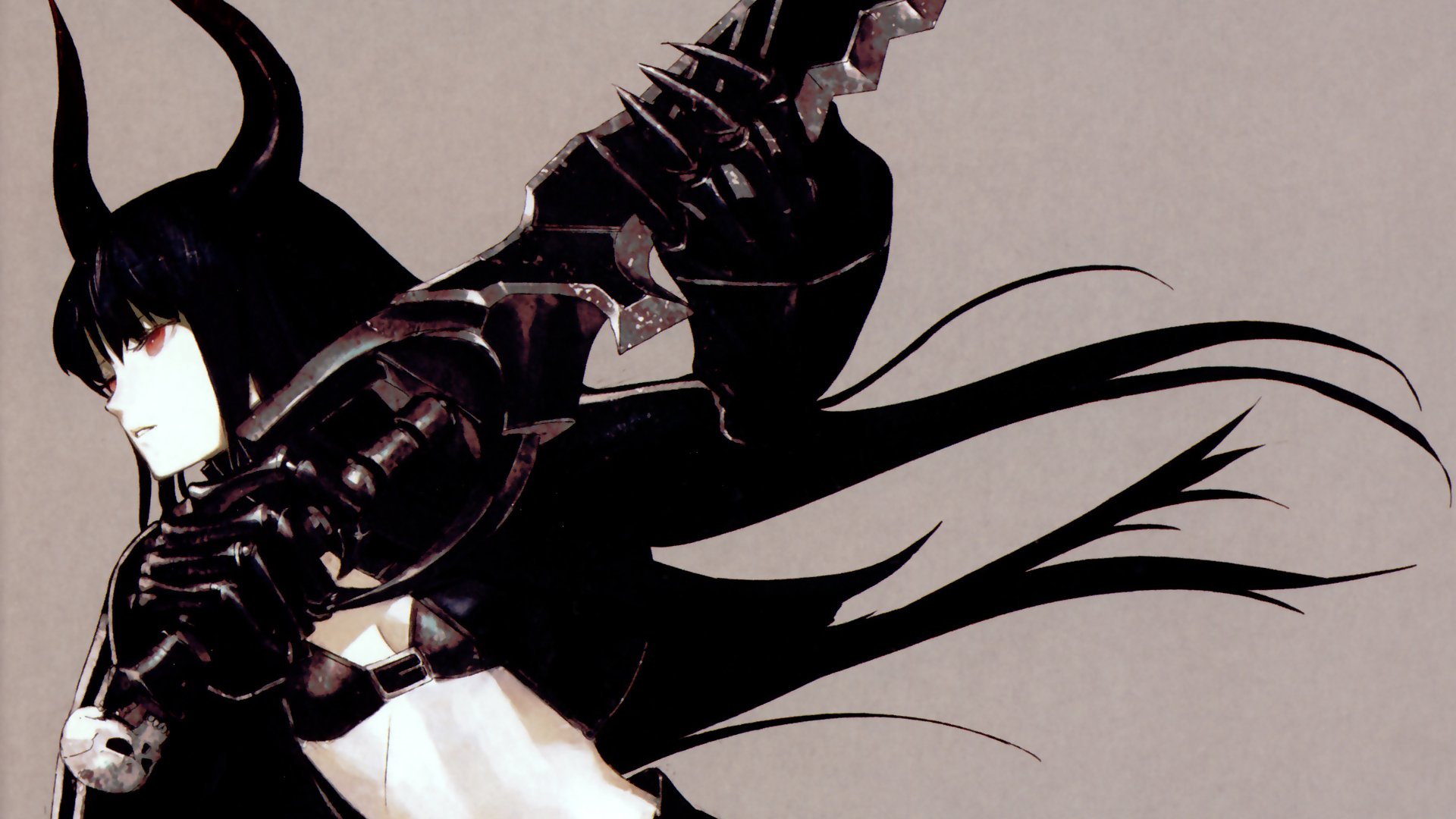 Download Black Gold Saw Anime Black Rock Shooter HD Wallpaper