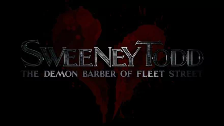 Dark HD wallpaper featuring the title Sweeney Todd: The Demon Barber of Fleet Street in a striking design, embodying the theatrical essence of the film's concert adaptation.