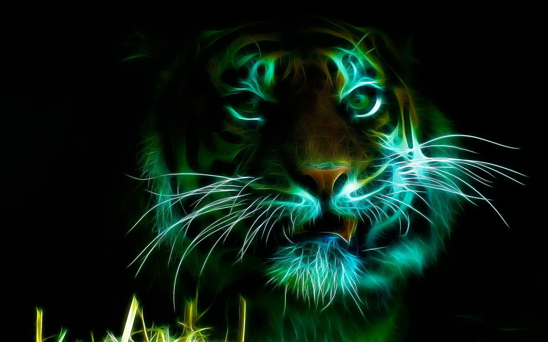 Download CGI Fractal Animal Tiger  HD Wallpaper