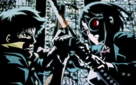 HD anime desktop wallpaper featuring intense characters from Durarara!! in a dark, dynamic showdown with glowing eyes and dramatic lighting.