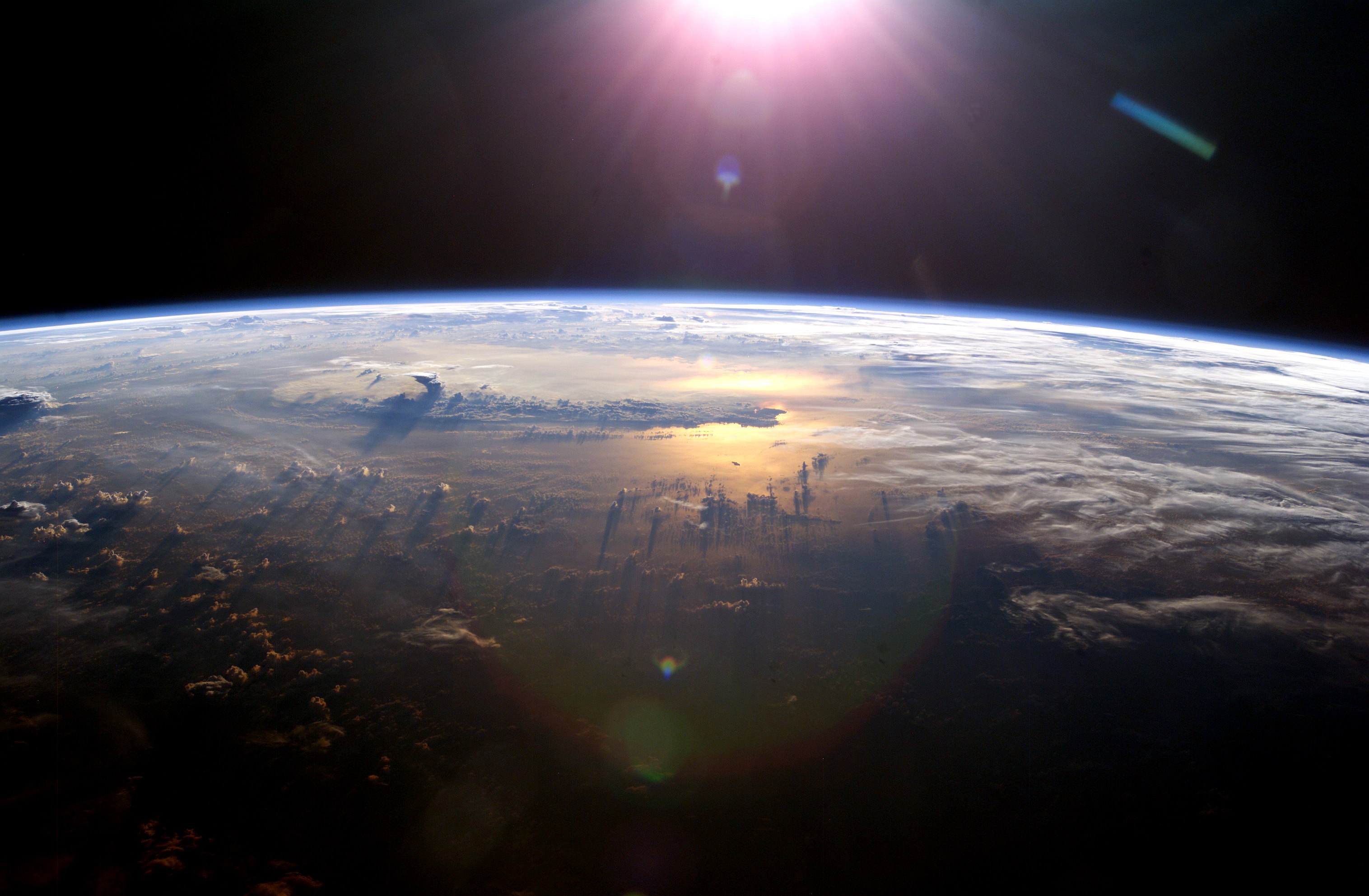 Space: A breathtaking view of Earth from high above, showcasing our beautiful planet in vivid detail.