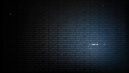 HD desktop wallpaper featuring a dark background filled with small white mathematical equations and formulas, creating an abstract pattern.