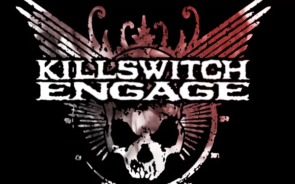 HD desktop wallpaper featuring the Killswitch Engage logo, designed with a skull and wings motif, capturing the essence of the band's heavy music style.
