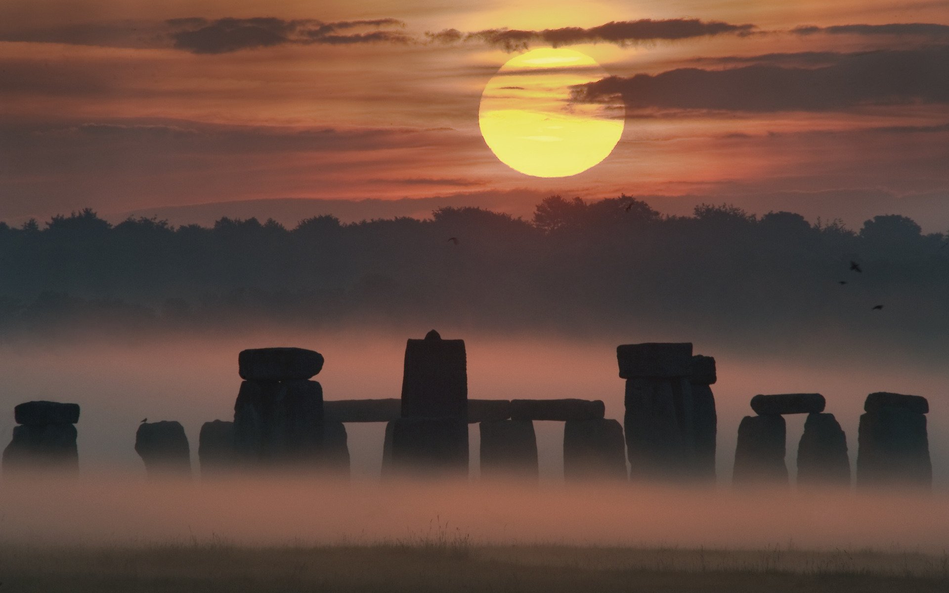 Sunrise Solstice at Stonehenge Full HD Wallpaper and Background Image