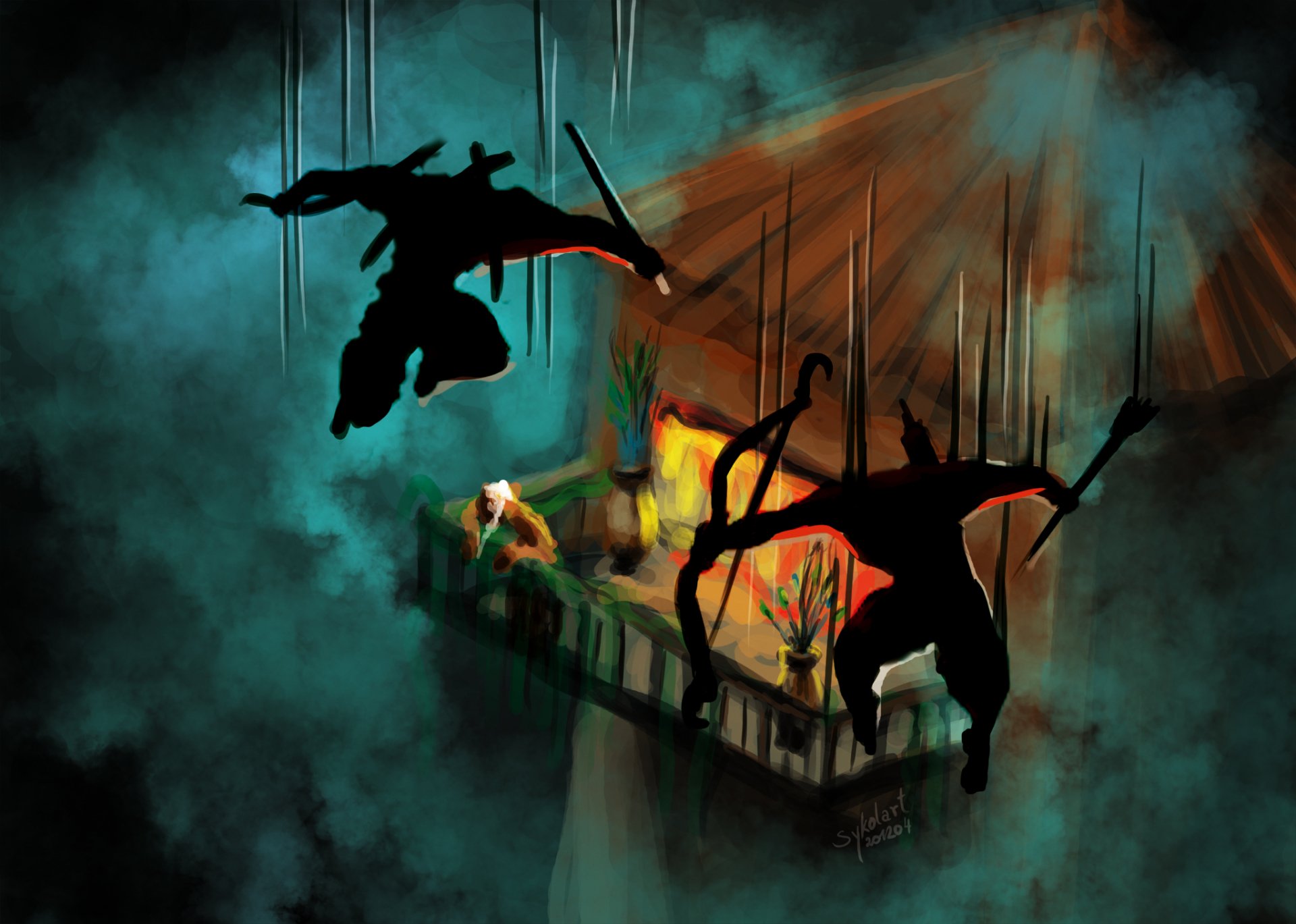 Ninja in mision by sykolart