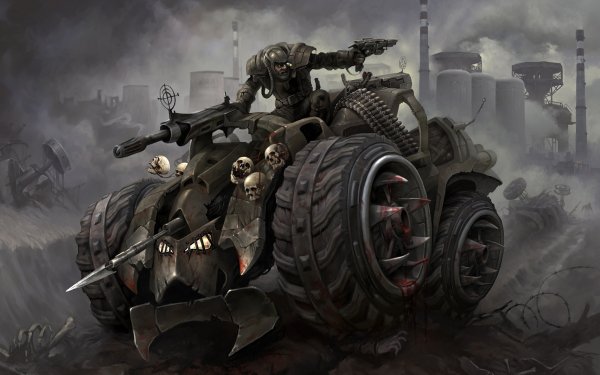 Sci Fi Vehicle Dark War Gun Ammo Tank Bullet Fog Skull Wasteland HD Wallpaper | Background Image