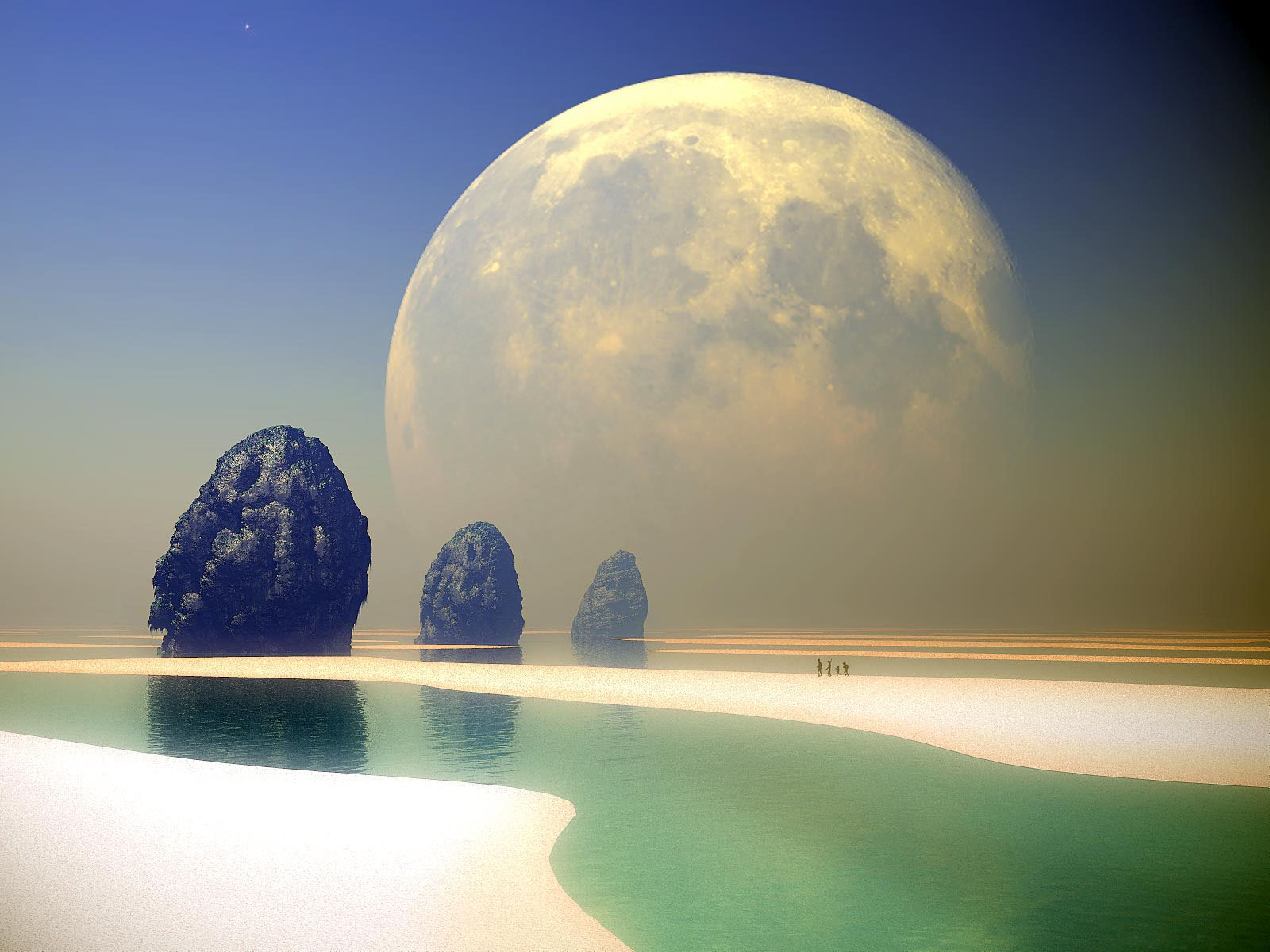 Moon reflecting on calm water