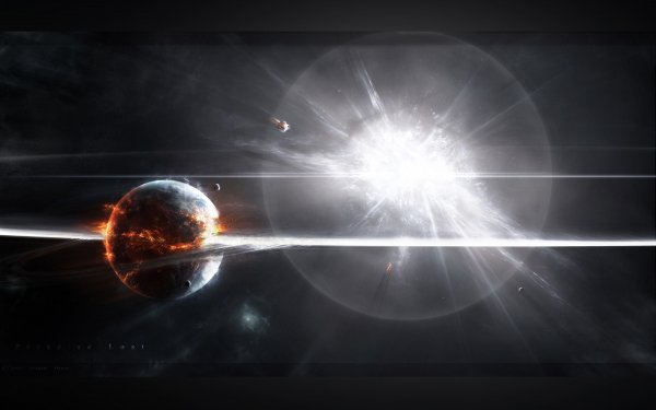 Sci Fi Explosion CGI Sun Star Planet Destruction Energy Moon Space Supernova HD Wallpaper | Background Image