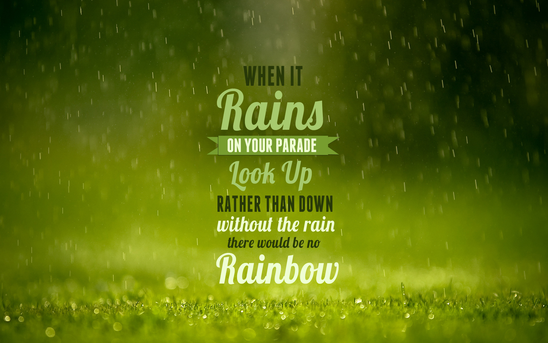 When It Rains - Motivational HD Wallpaper