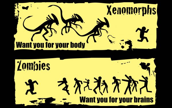 Dark Zombie Alien Xenomorph Brains HD Wallpaper | Background Image