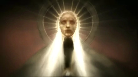 Ethereal, haloed figure illuminated by radiating beams against a dark background — HD PC desktop wallpaper inspired by the movie John Carter.