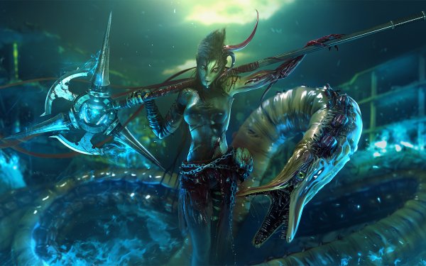 Fantasy Sea Monster Magic Magical Magician Sorcerer Sorceress HD Wallpaper | Background Image