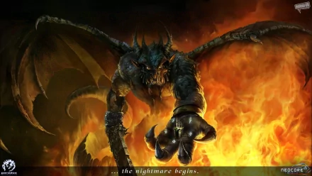 flame fire demon video game creature wings King Arthur HD Desktop Wallpaper | Background Image