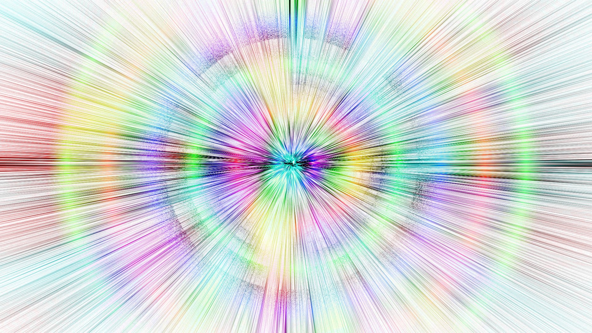 Abstract burst of vibrant colors radiates from the center, creating a dynamic and energetic HD PC desktop wallpaper background.