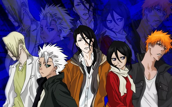 Ichigo Kurosaki Rukia Kuchiki Byakuya Kuchiki Tōshirō Hitsugaya Izuru Kira Anime Bleach HD Desktop Wallpaper | Background Image