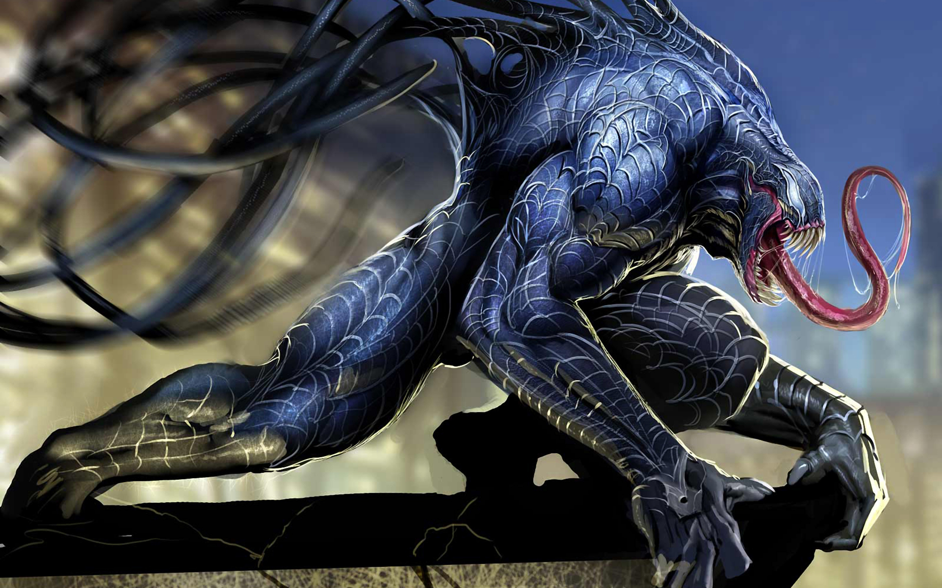 Download Venom Fighting With A Red Venom Wallpaper