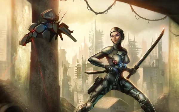 Sci Fi woman warrior scifi girl HD Desktop Wallpaper | Background Image