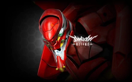 HD desktop wallpaper featuring Evangelion Unit-02 from the anime Neon Genesis Evangelion, showcasing the iconic red mecha in a detailed, dynamic pose.