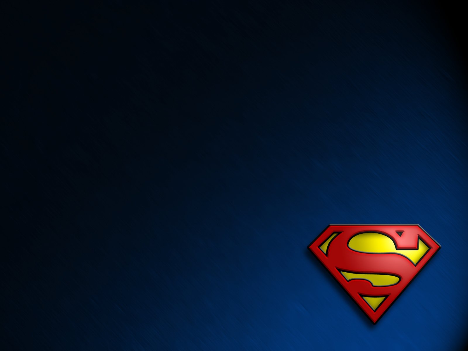 HD PC desktop wallpaper featuring the iconic Superman logo on a dark blue background, inspired by classic comic design.