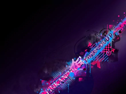 HD desktop wallpaper featuring an artistic, vector design with bold, vibrant colors and dynamic geometric elements, creating a visually engaging background.