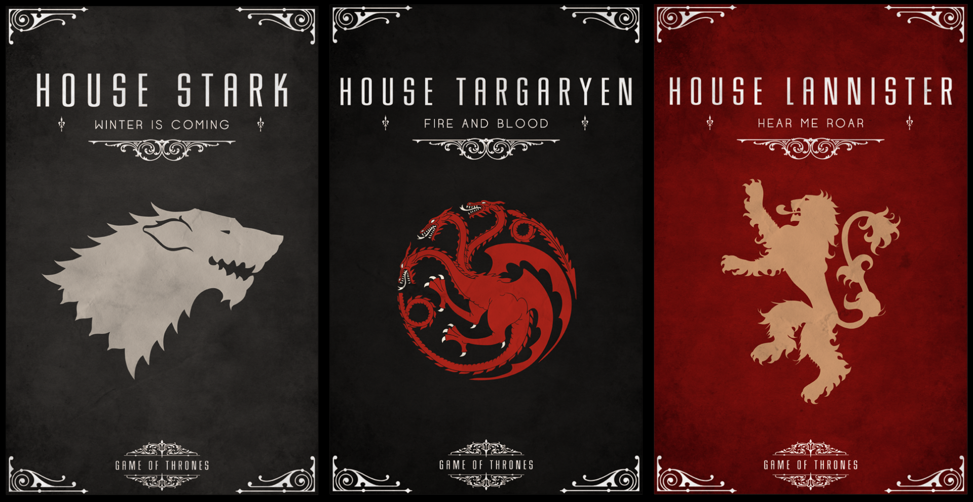 Game of Thrones — Houses Stark, Targaryen \u0026 Lannister HD Wallpaper, image size:1920x991