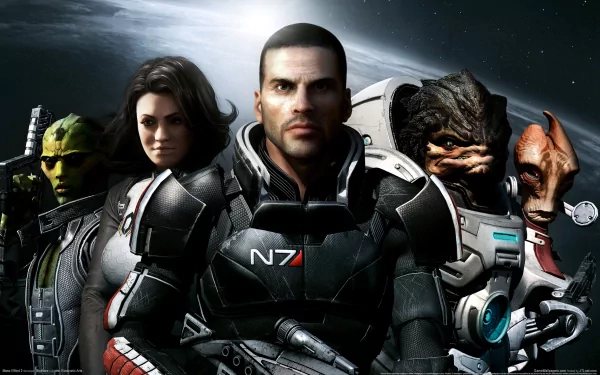 Mordin Solus Grunt (Mass Effect) Commander Shepard Miranda Lawson Thane Krios video game Mass Effect 2 HD Desktop Wallpaper | Background Image