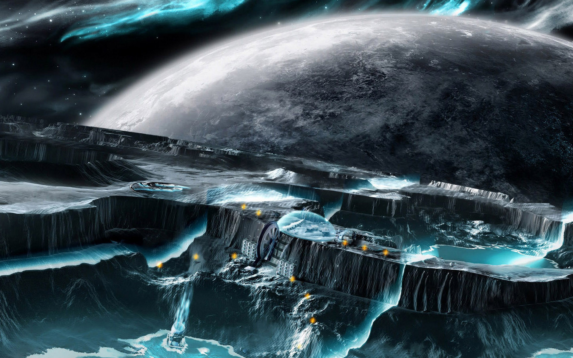 Sci Fi Planetscape HD Wallpaper | Background Image