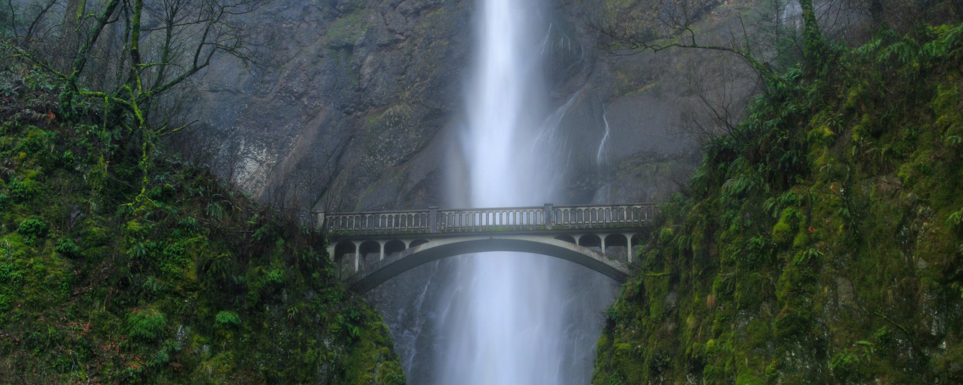 Download Waterfall Man Made Bridge Wallpaper