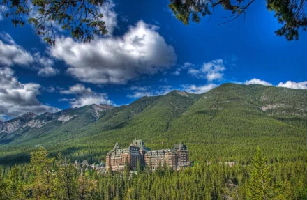 canadian rockies hotel banff man made building HD Desktop Wallpaper | Background Image