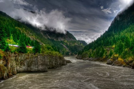 fraser british columbia hells gate nature landscape HD Desktop Wallpaper | Background Image
