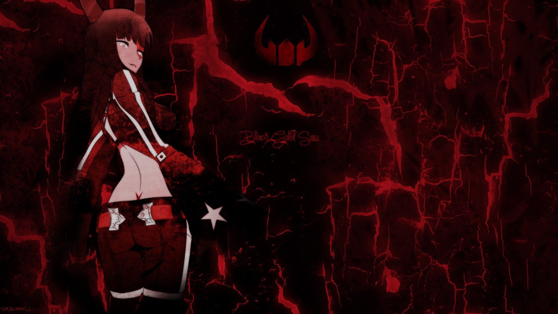 Black Gold Saw HD Wallpaper from Black Rock Shooter Anime