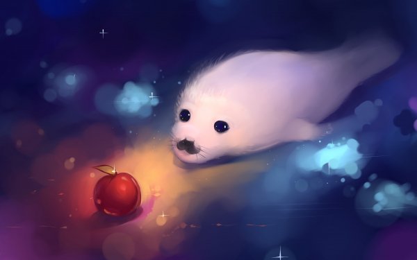 Animal Artistic Cute Seal Apple HD Wallpaper | Background Image