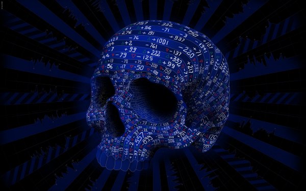 Dark Skull Business Psychedelic CGI Mathematics Number HD Wallpaper | Background Image