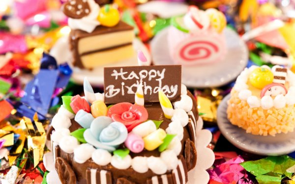 Feiertage Geburtstag Süßigkeiten Sugar Dessert Colorful Happy Birthday HD Wallpaper | Hintergrund