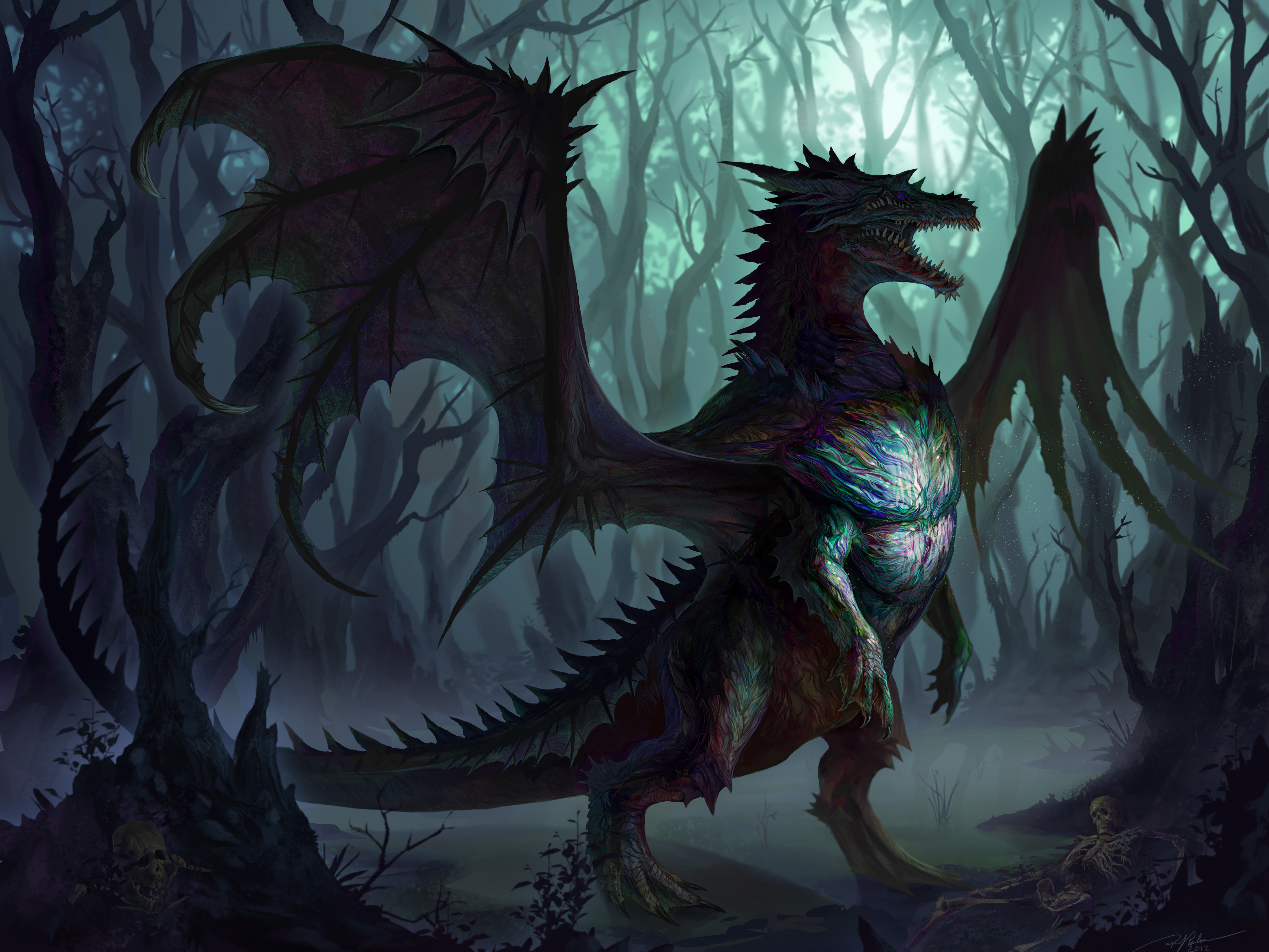 Fantasy Dragon 4k Ultra HD Wallpaper by Umbre Ribmouth Dragon©RJ Palmer