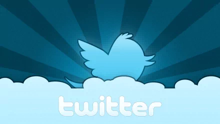  Blue Twitter Bird on Clouds
