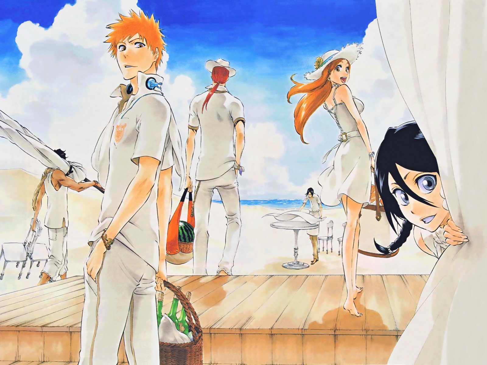 Download Orihime Inoue Uryu Ishida Yasutora Sado Renji Abarai Rukia Kuchiki Ichigo Kurosaki Anime Bleach Wallpaper