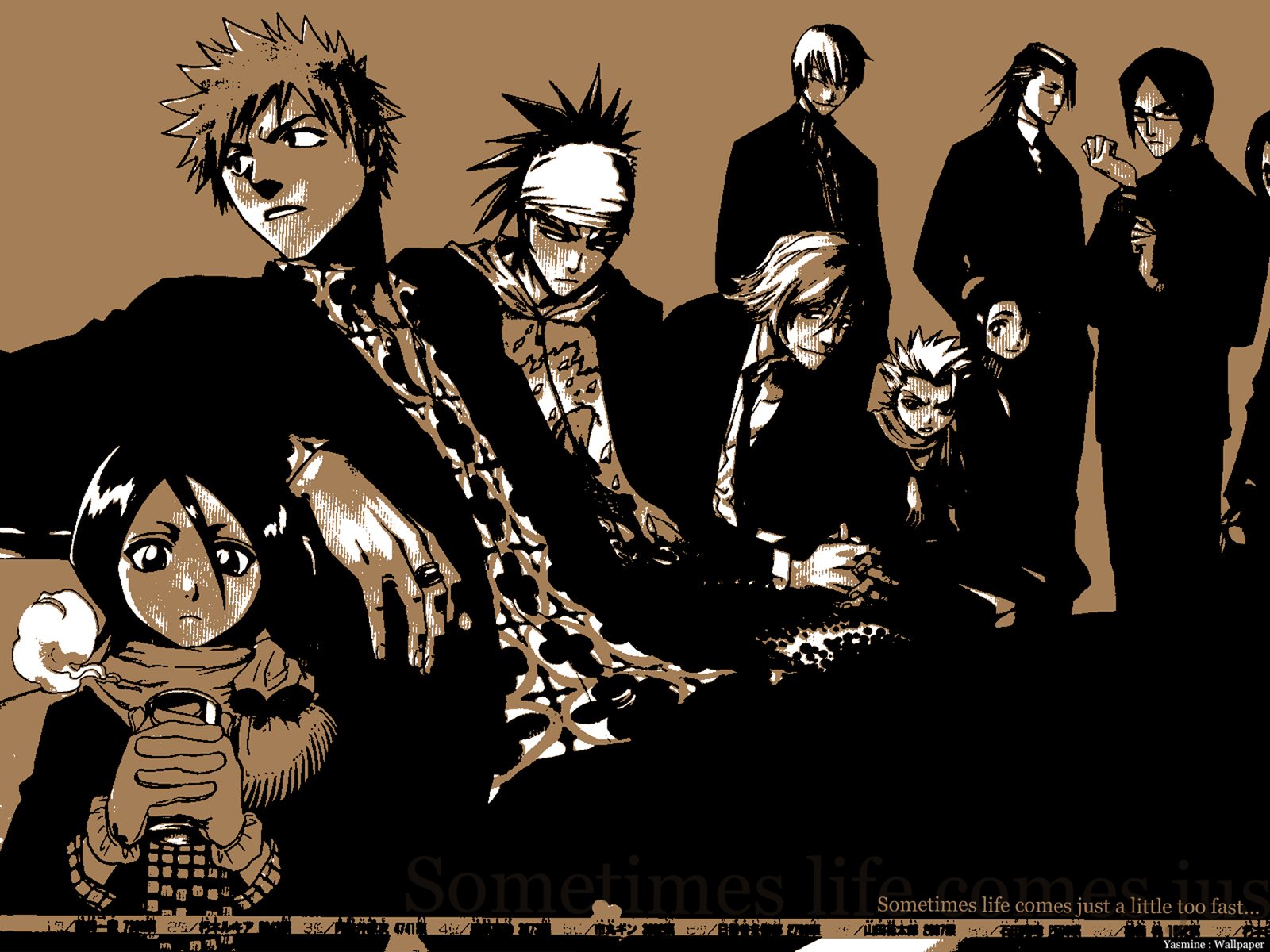 Download Byakuya Kuchiki Uryu Ishida Momo Hinamori Kisuke Urahara Gin Ichimaru Tōshirō Hitsugaya Renji Abarai Ichigo Kurosaki Rukia Kuchiki Anime Bleach Wallpaper
