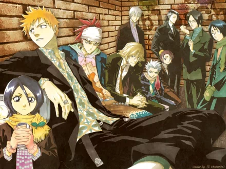 Hanataro Yamada Uryu Ishida Momo Hinamori Tōshirō Hitsugaya Gin Ichimaru Kisuke Urahara Renji Abarai Ichigo Kurosaki Rukia Kuchiki Anime Bleach HD Desktop Wallpaper | Background Image