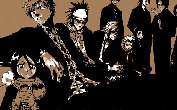Byakuya Kuchiki Uryu Ishida Momo Hinamori Kisuke Urahara Gin Ichimaru Tōshirō Hitsugaya Renji Abarai Ichigo Kurosaki Rukia Kuchiki Anime Bleach HD Desktop Wallpaper | Background Image